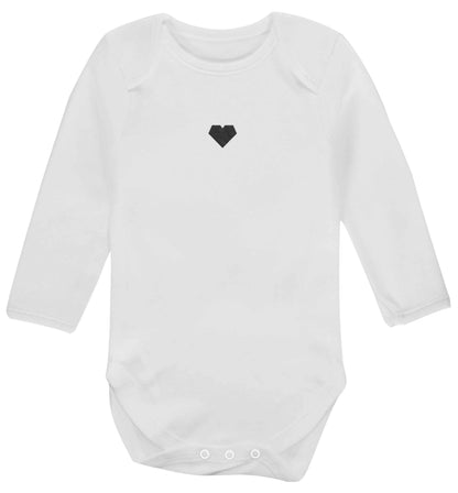 Tiny heart baby vest long sleeved white 6-12 months