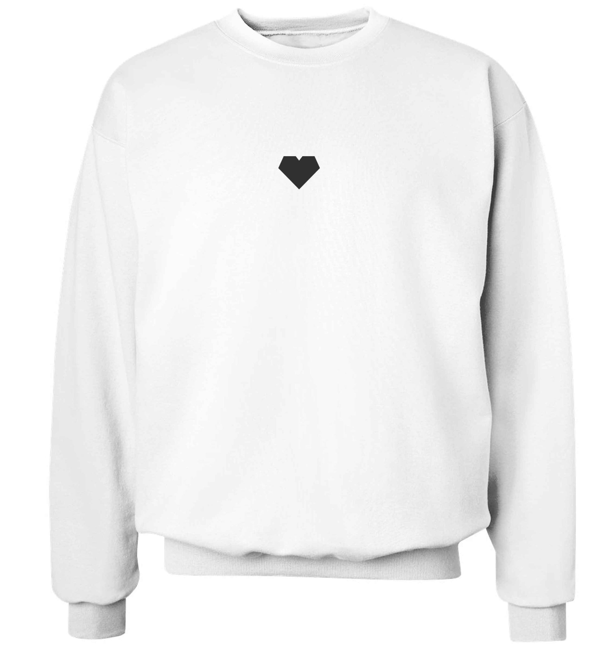 Tiny heart adult's unisex white sweater 2XL