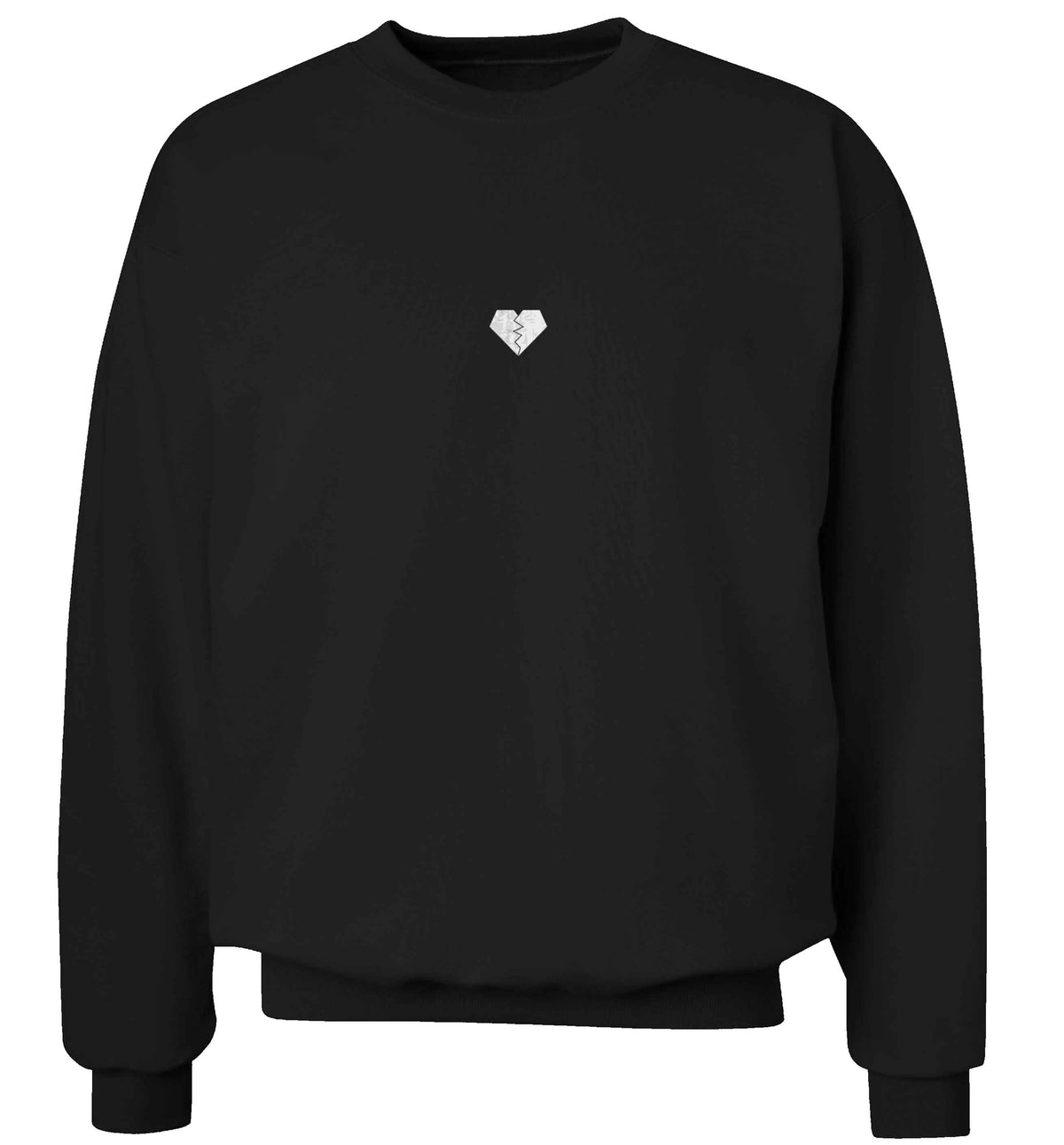 Tiny broken heart adult's unisex black sweater 2XL