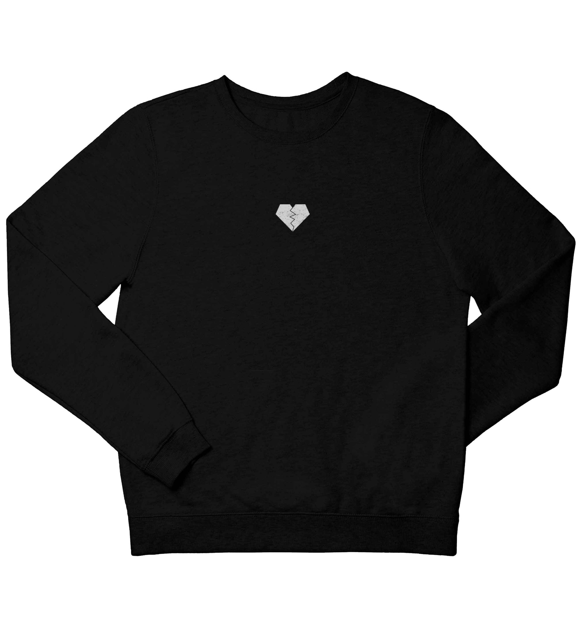 Tiny broken heart children's black sweater 12-13 Years