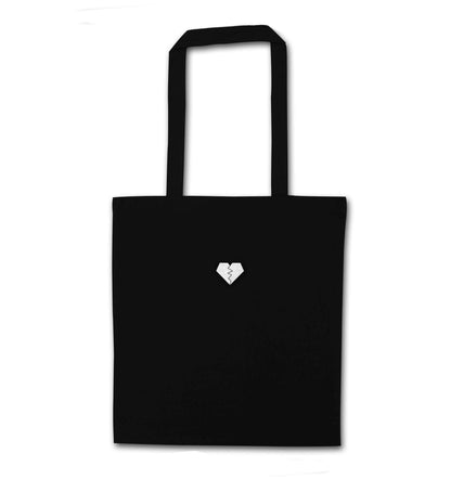 Tiny broken heart black tote bag