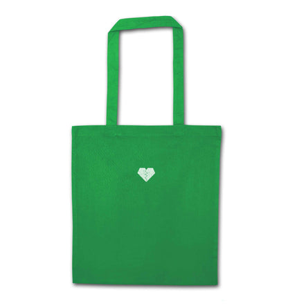 Tiny broken heart green tote bag