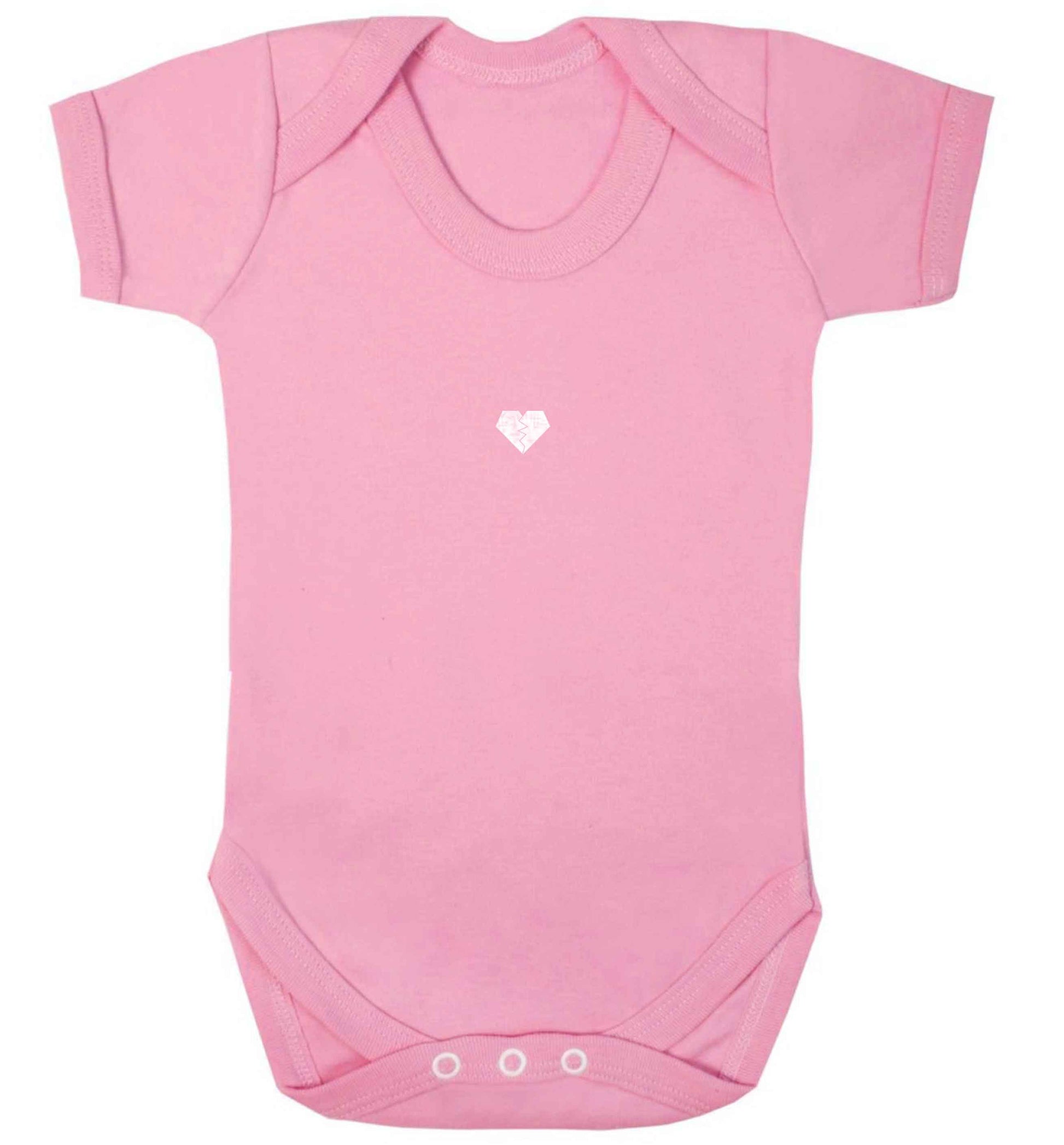 Tiny broken heart baby vest pale pink 18-24 months