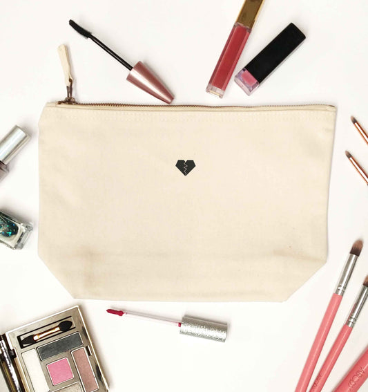 Tiny broken heart natural makeup bag