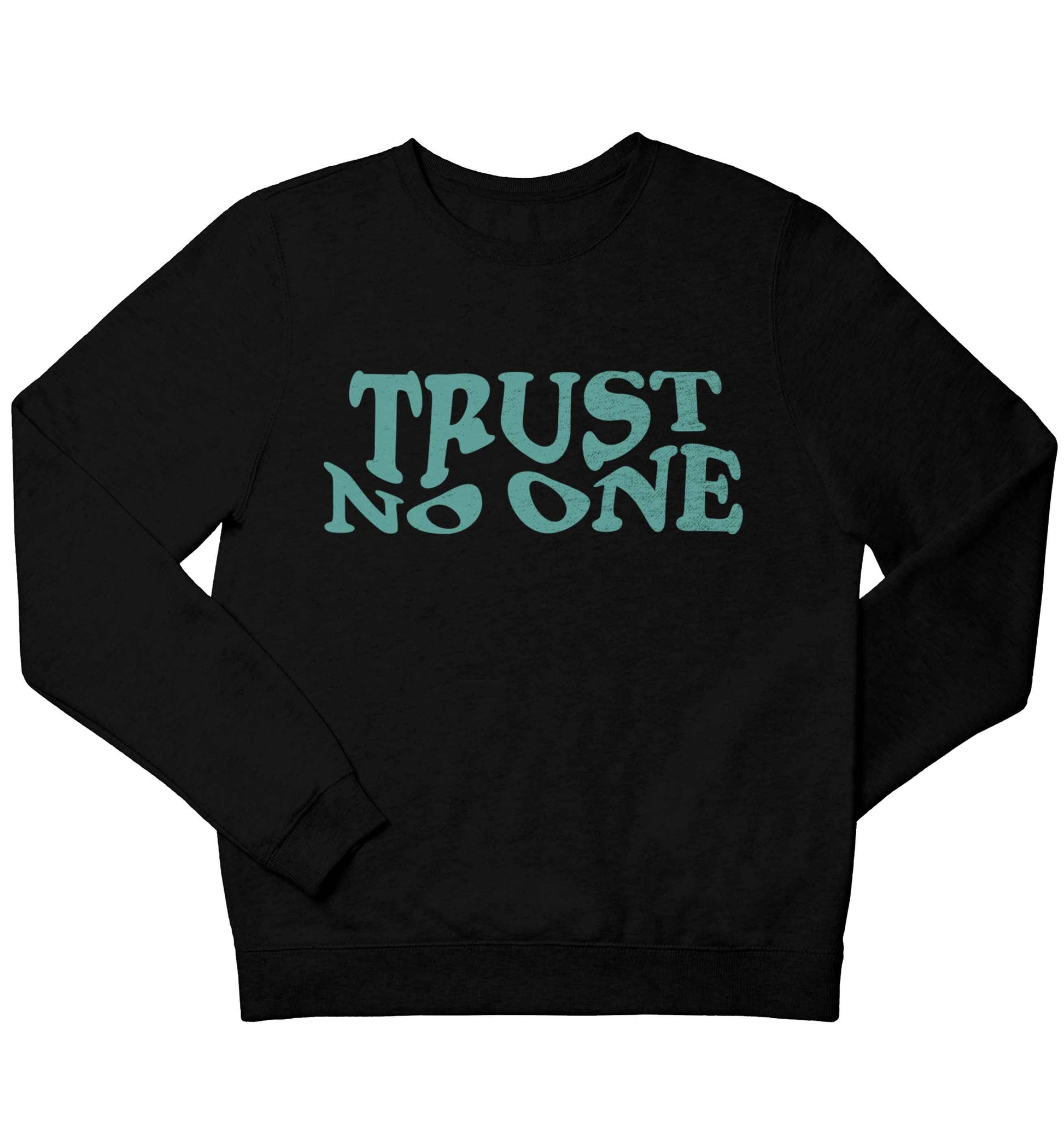 Trust no one children's black sweater 12-13 Years