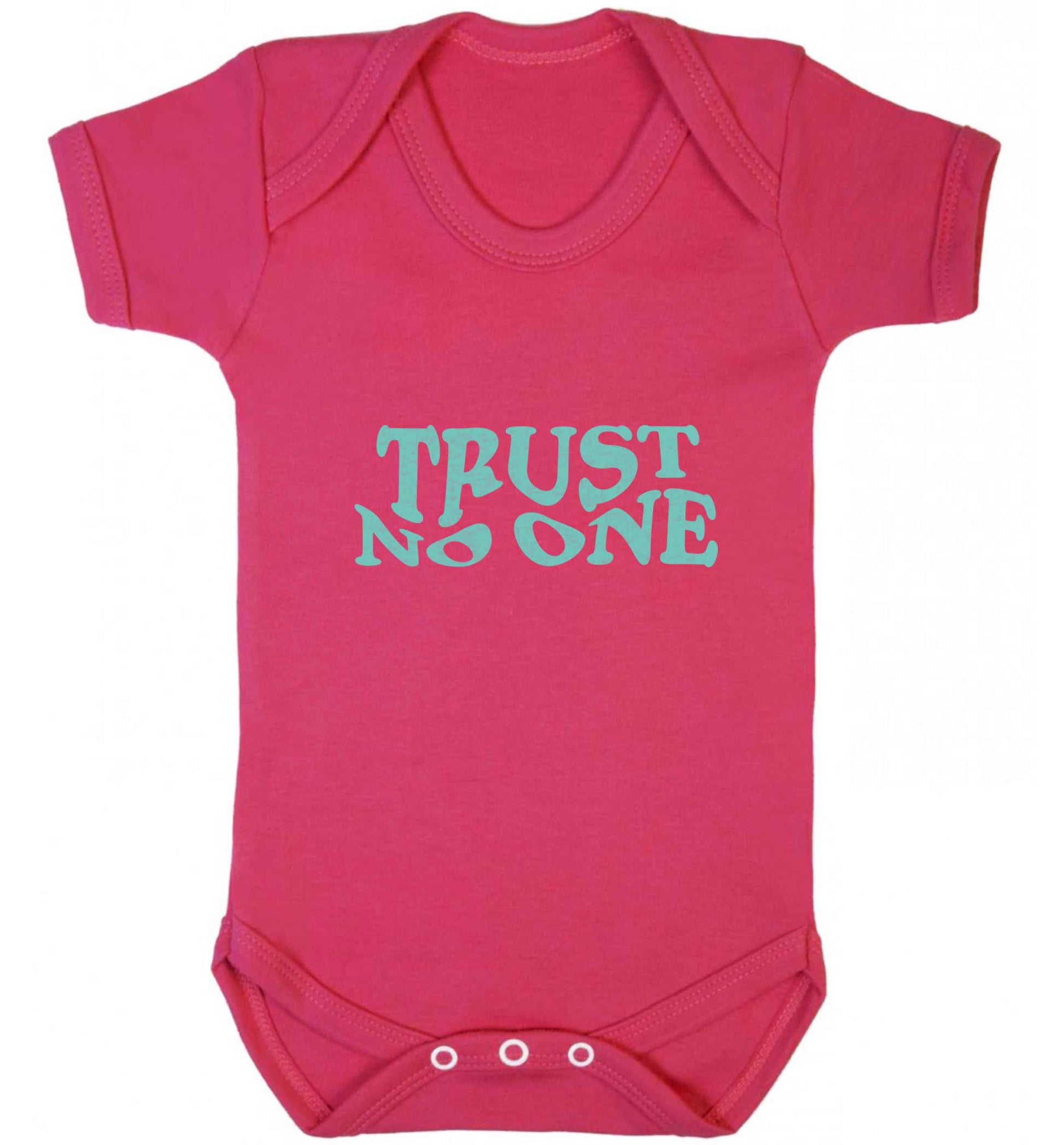 Trust no one baby vest dark pink 18-24 months
