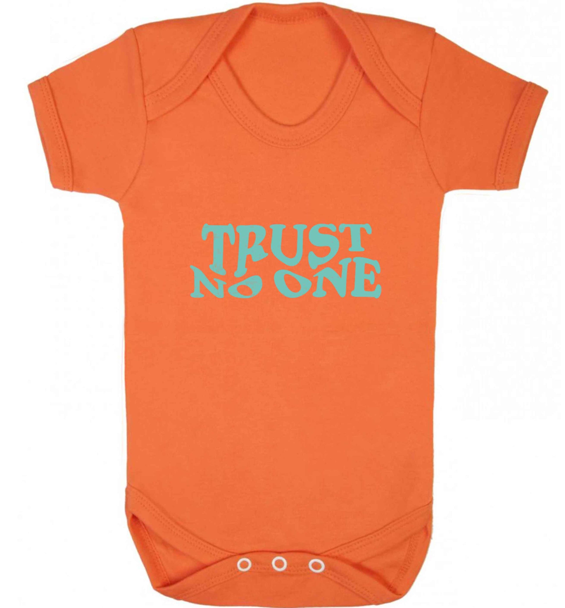 Trust no one baby vest orange 18-24 months
