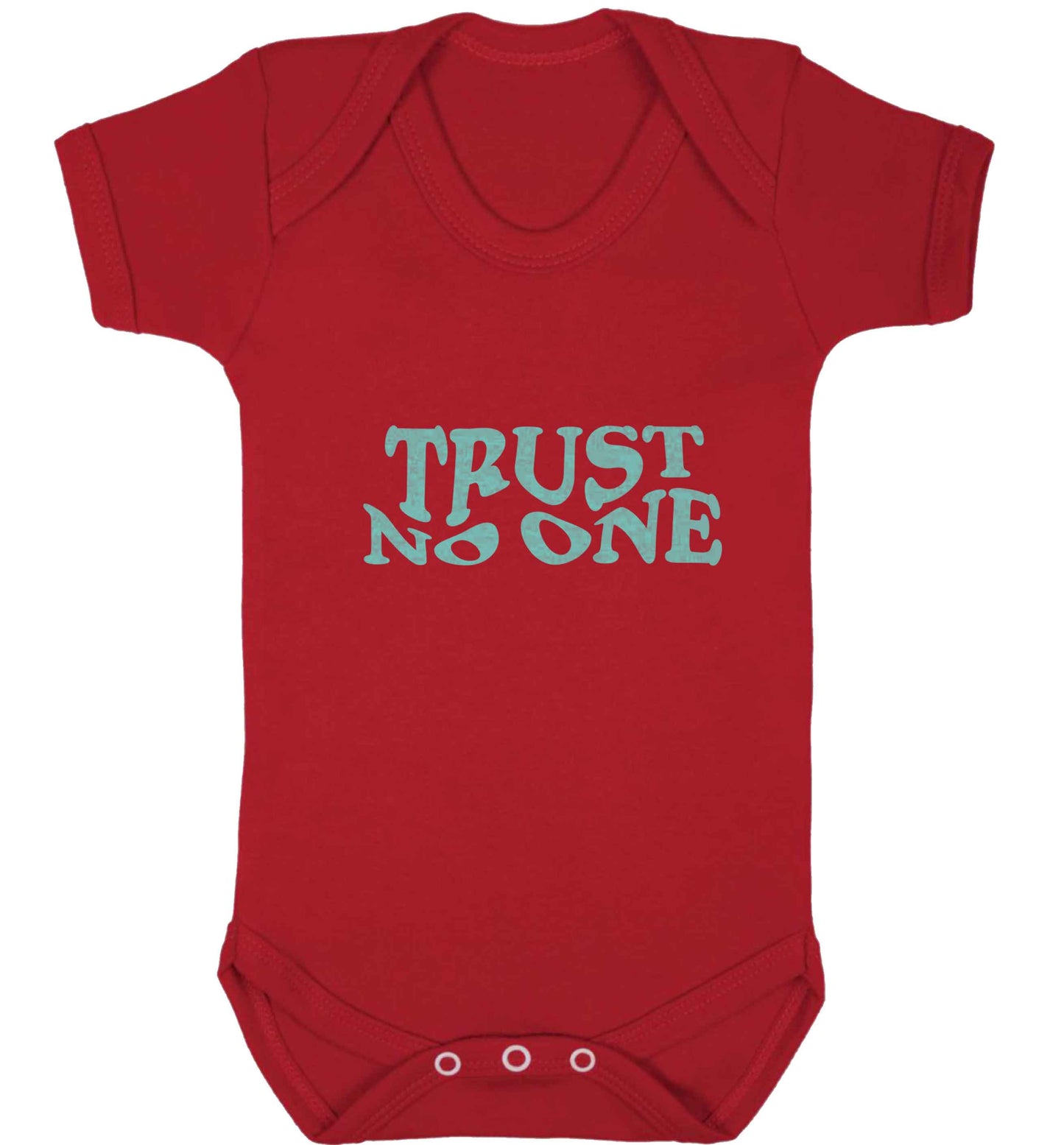 Trust no one baby vest red 18-24 months