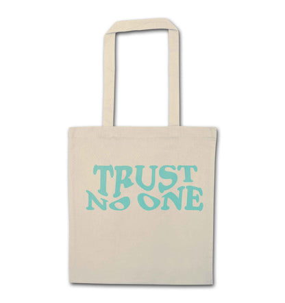 Trust no one natural tote bag