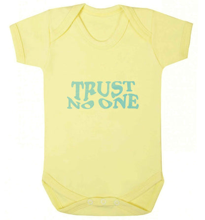 Trust no one baby vest pale yellow 18-24 months