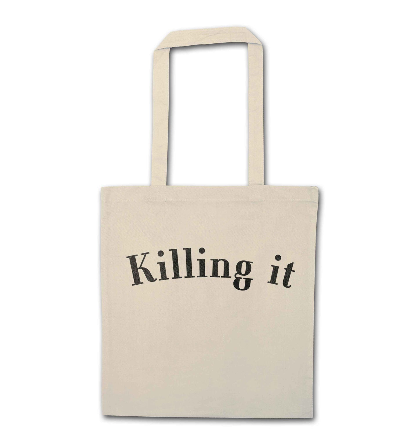 Killing it natural tote bag