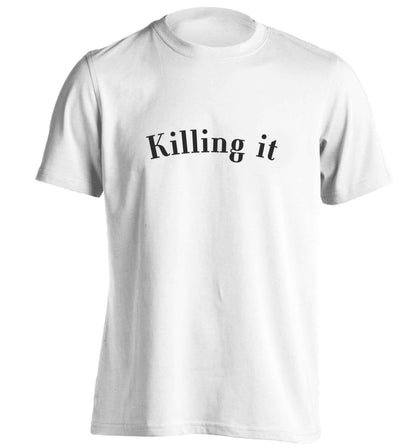 Killing it adults unisex white Tshirt 2XL