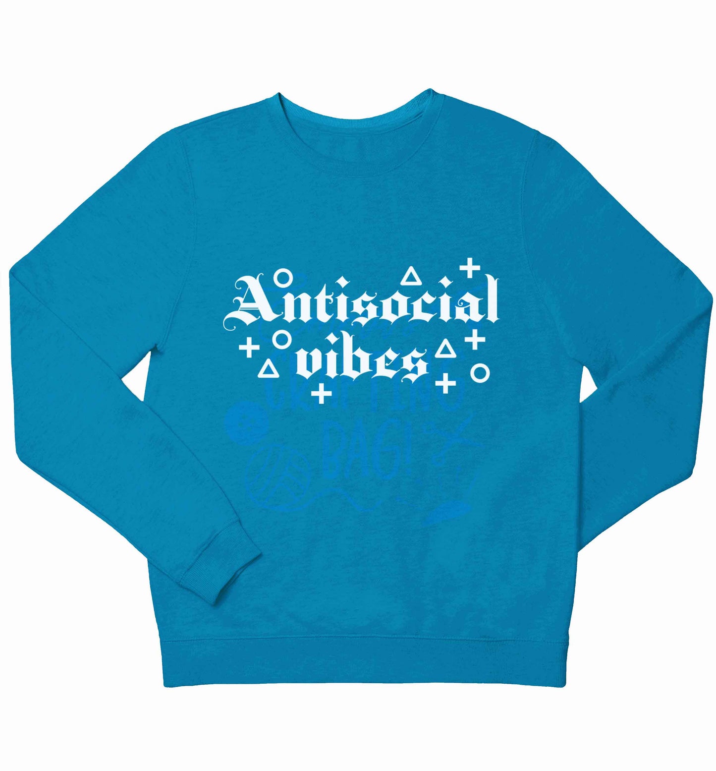 Antisocial vibes children's blue sweater 12-13 Years