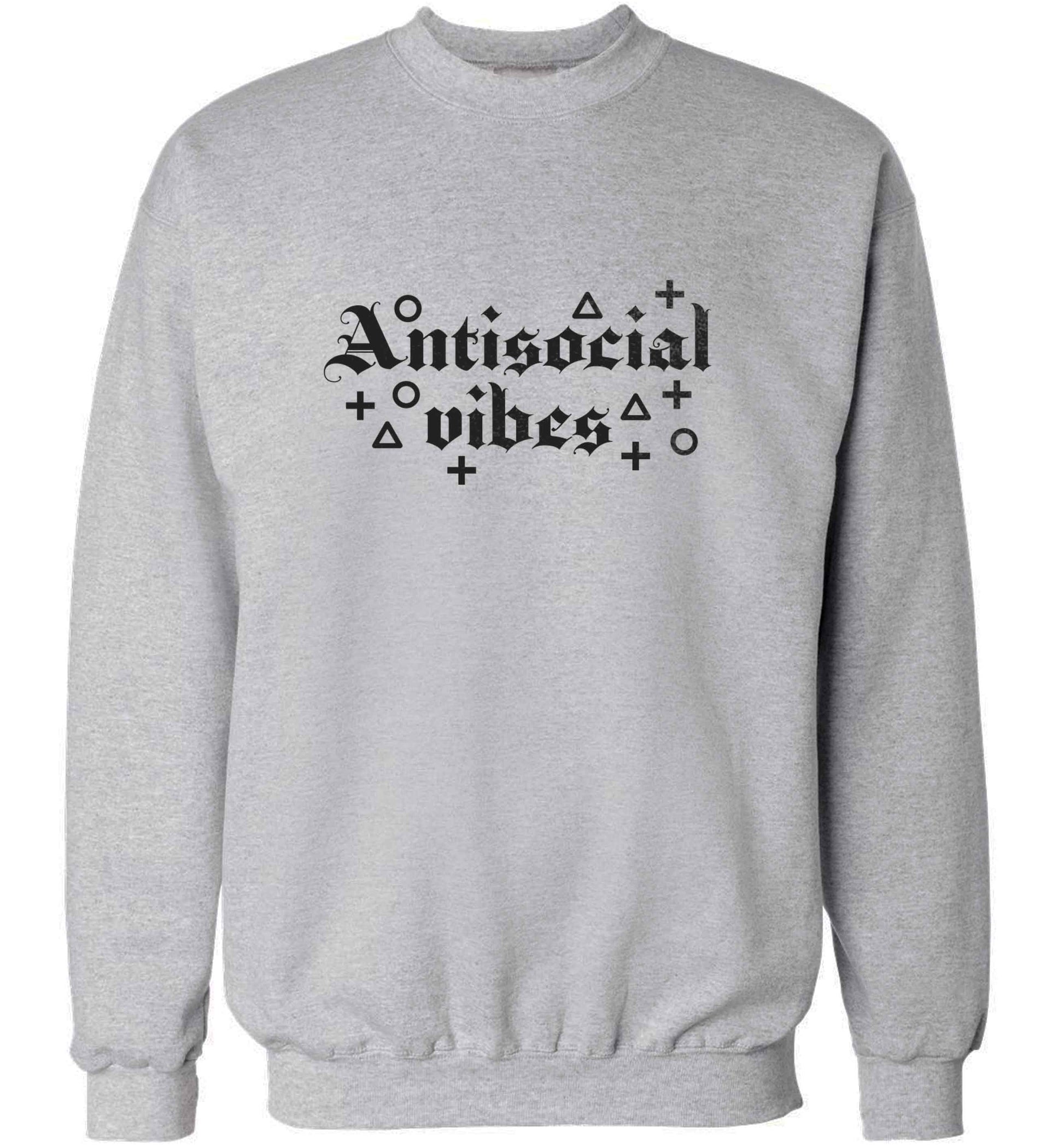 Antisocial vibes adult's unisex grey sweater 2XL