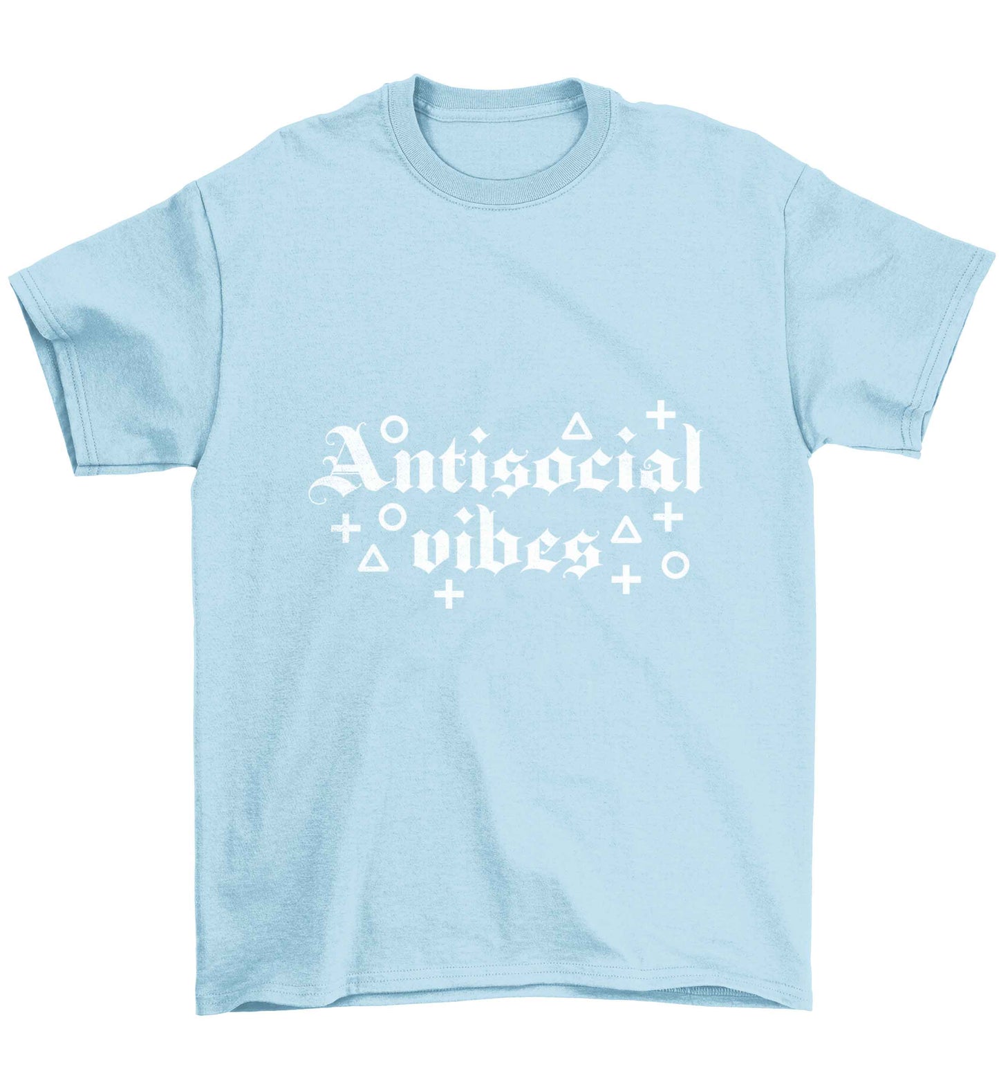 Antisocial vibes Children's light blue Tshirt 12-13 Years