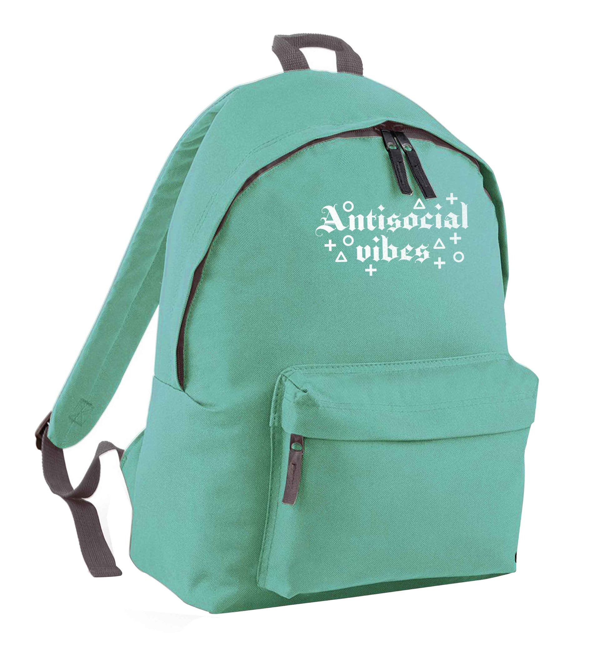 Antisocial vibes mint adults backpack