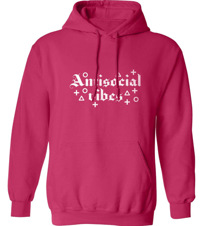 Antisocial vibes adults unisex pink hoodie 2XL