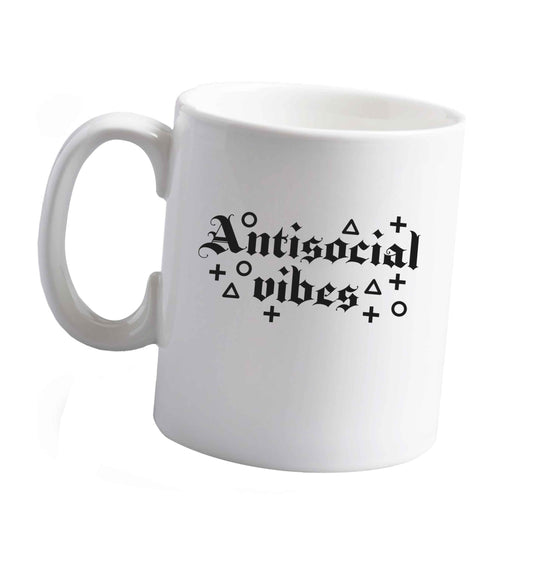 10 oz Antisocial vibes ceramic mug right handed