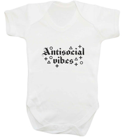 Antisocial vibes baby vest white 18-24 months