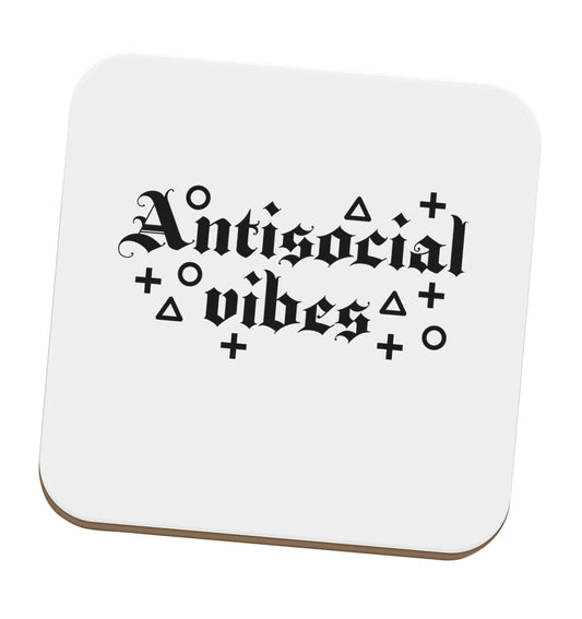 Antisocial vibes set of four coasters