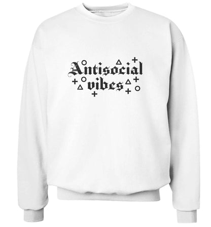 Antisocial vibes adult's unisex white sweater 2XL