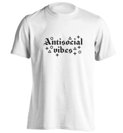 Antisocial vibes adults unisex white Tshirt 2XL
