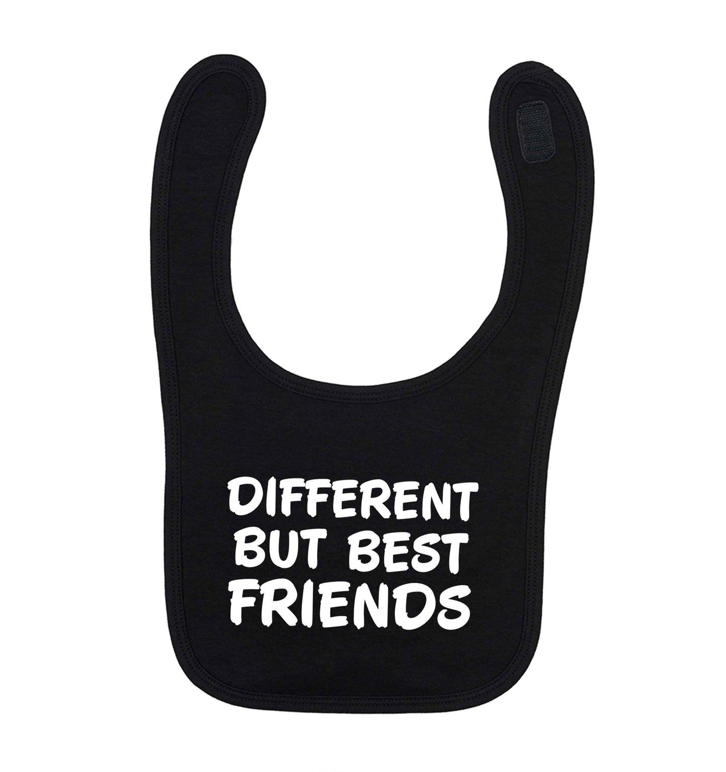 Different but best friends black baby bib