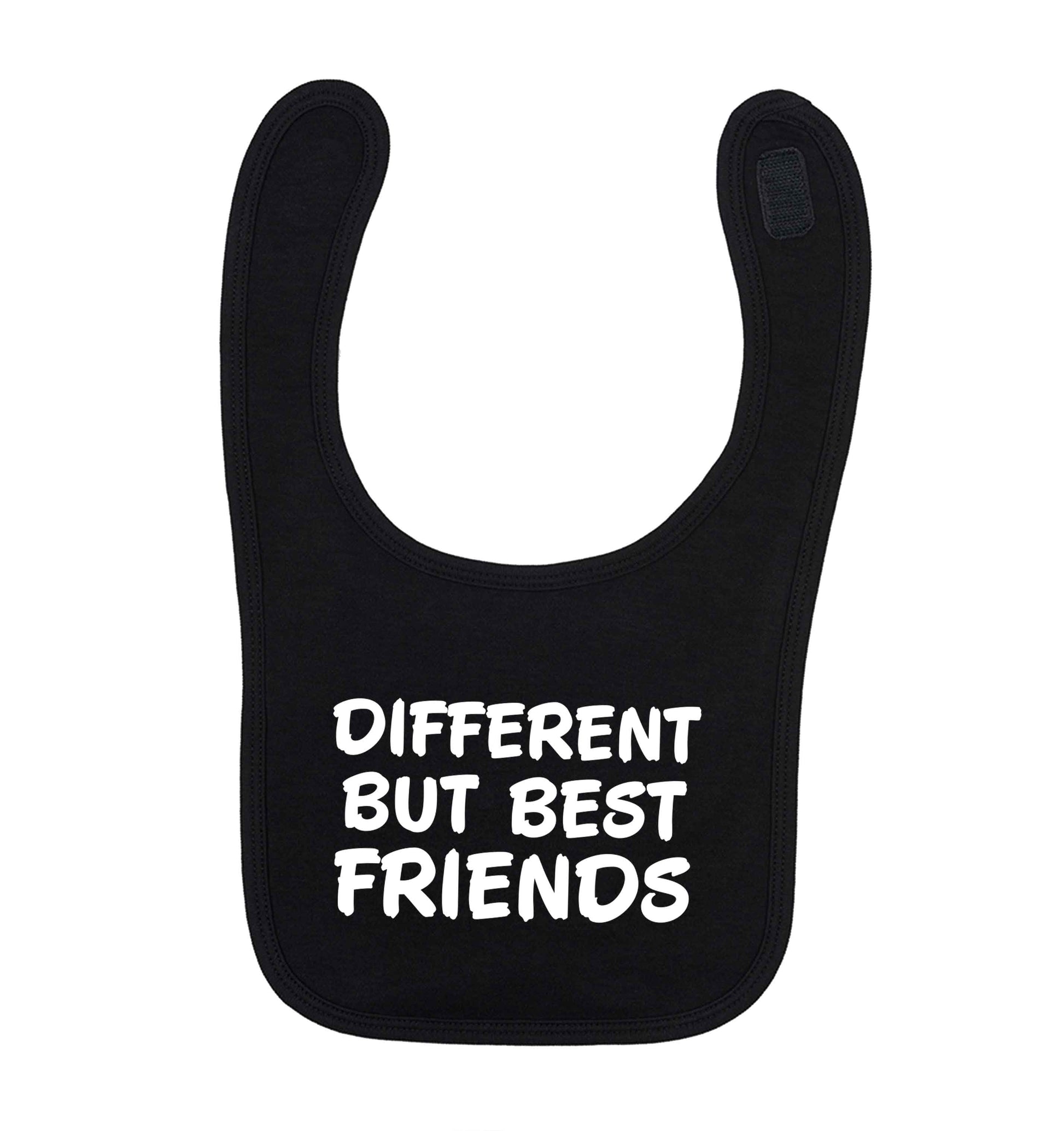 Different but best friends black baby bib