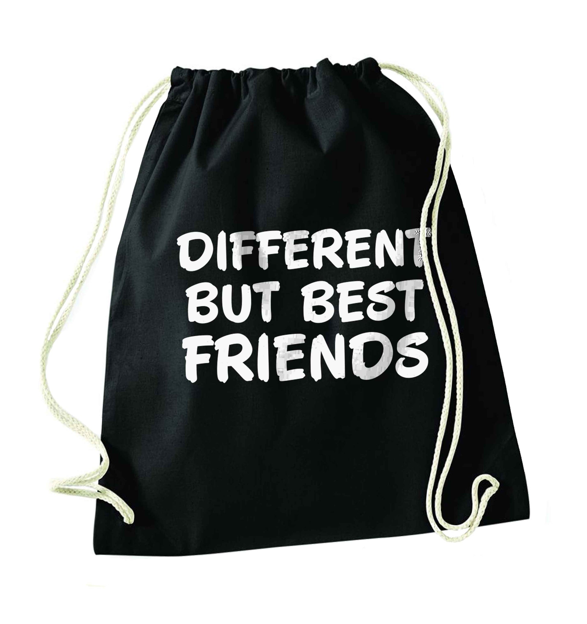 Different but best friends black drawstring bag