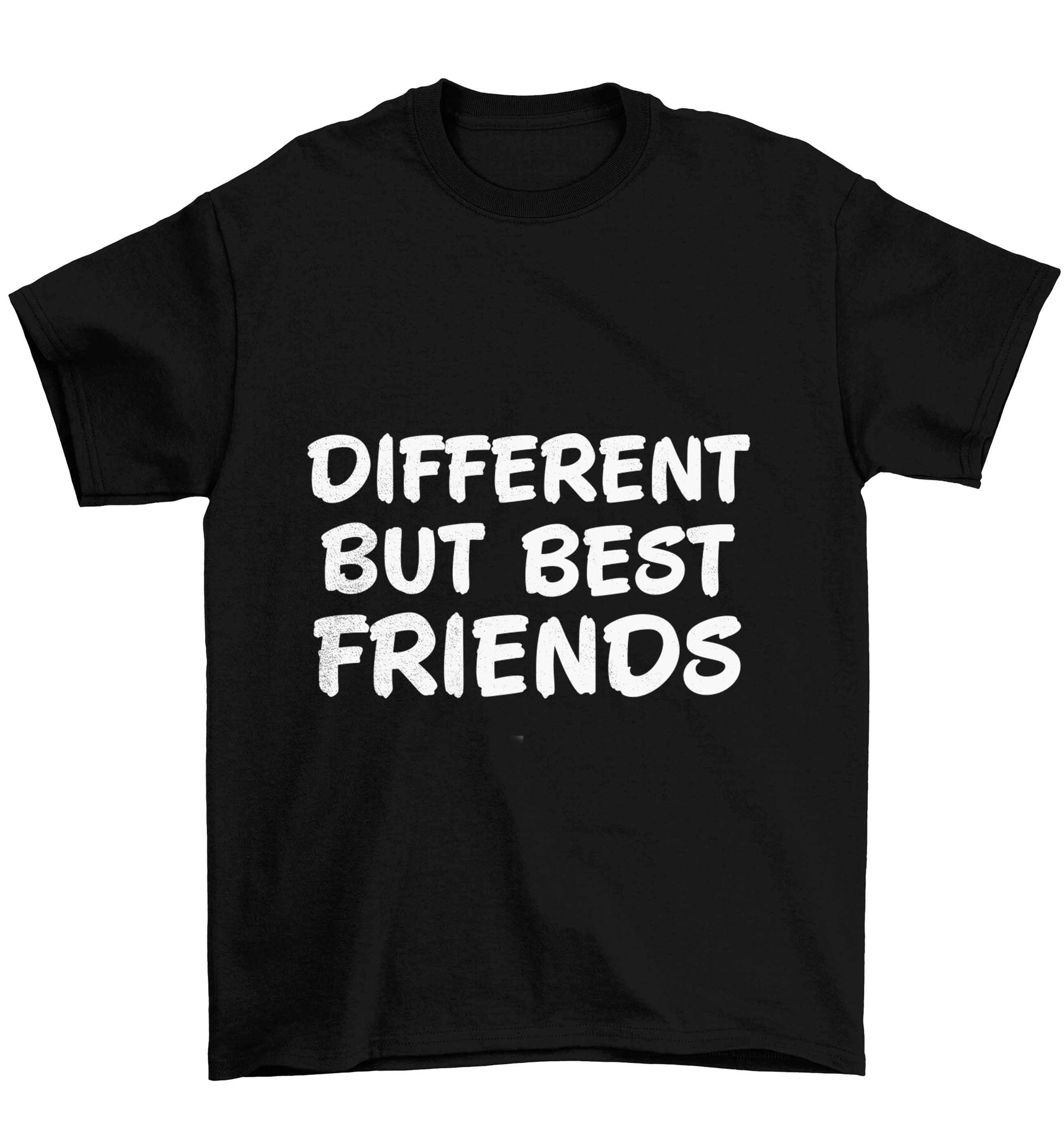 Different but best friends Children's black Tshirt 12-13 Years