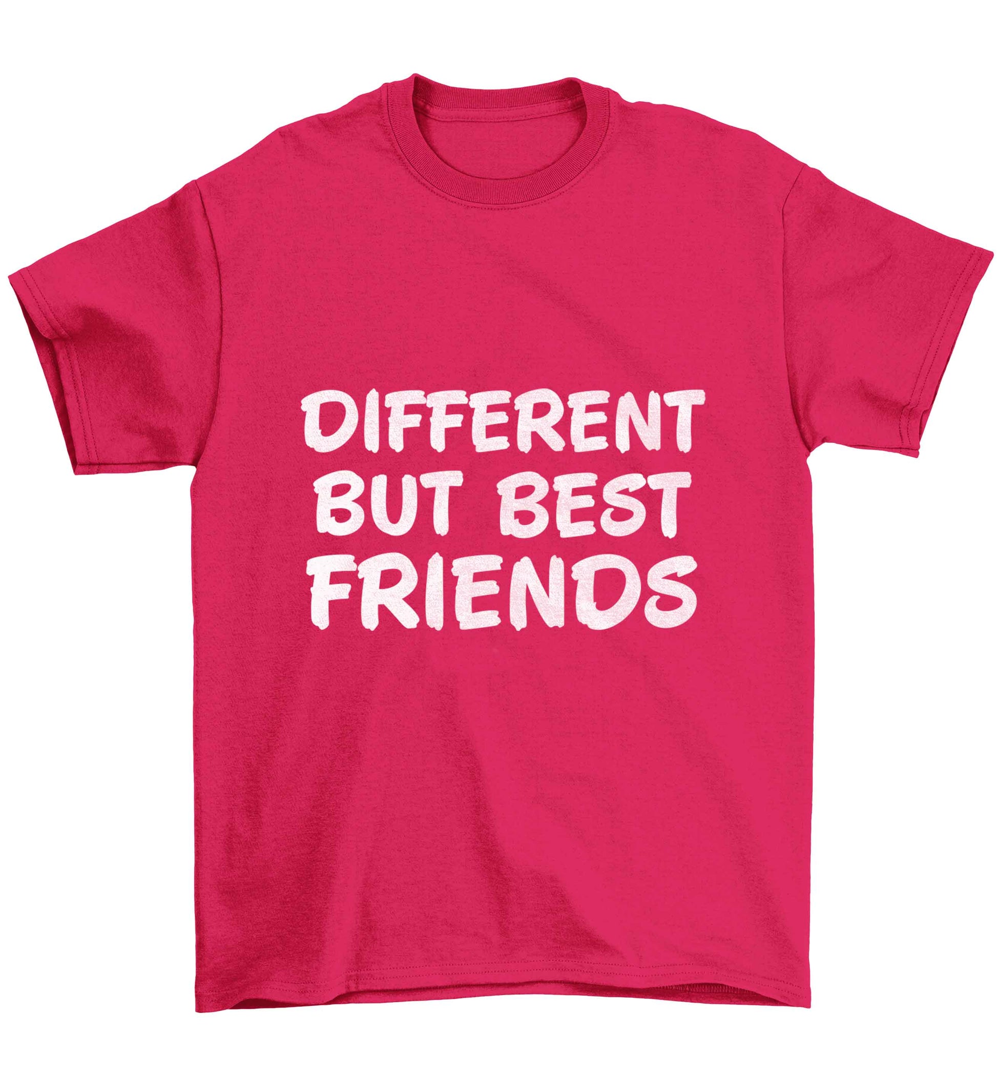 Different but best friends Children's pink Tshirt 12-13 Years