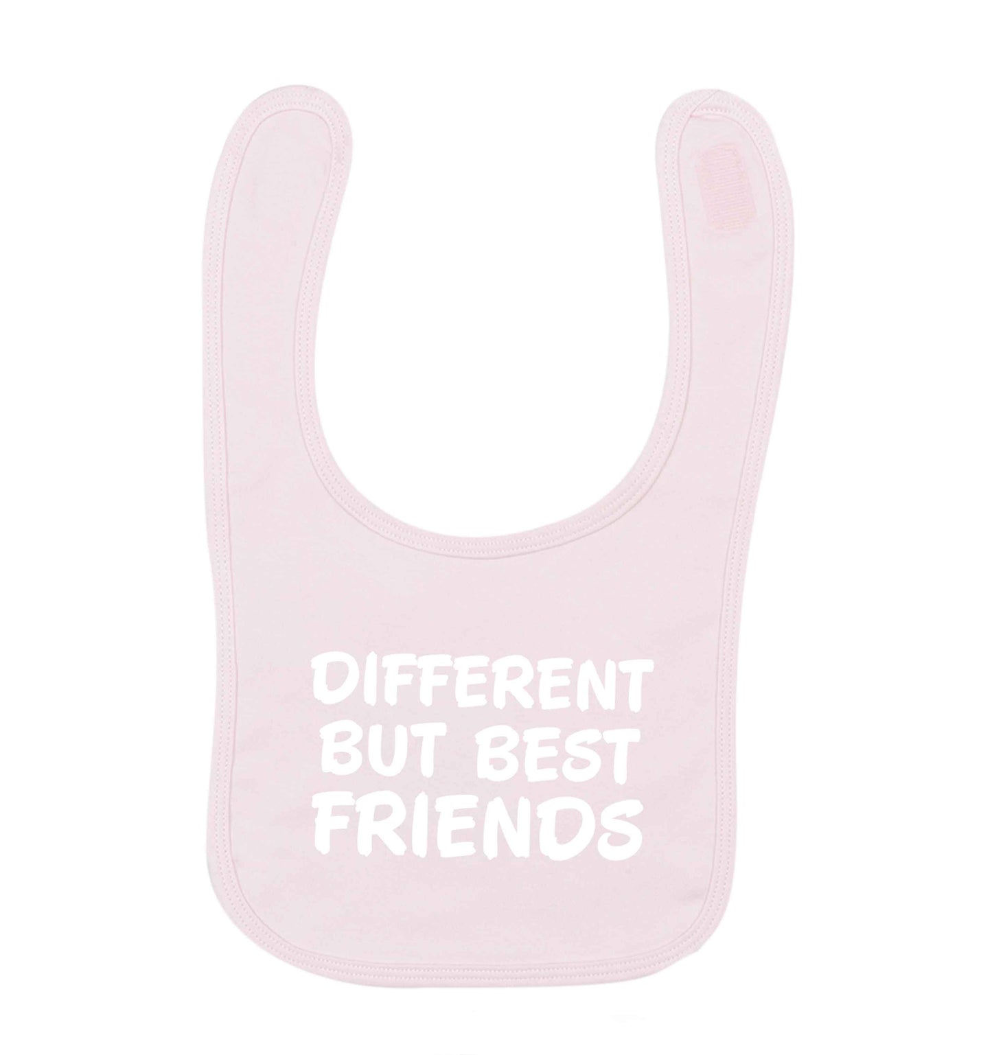 Different but best friends pale pink baby bib