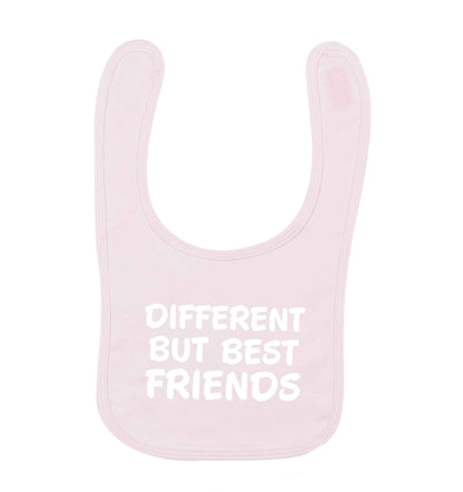 Different but best friends pale pink baby bib