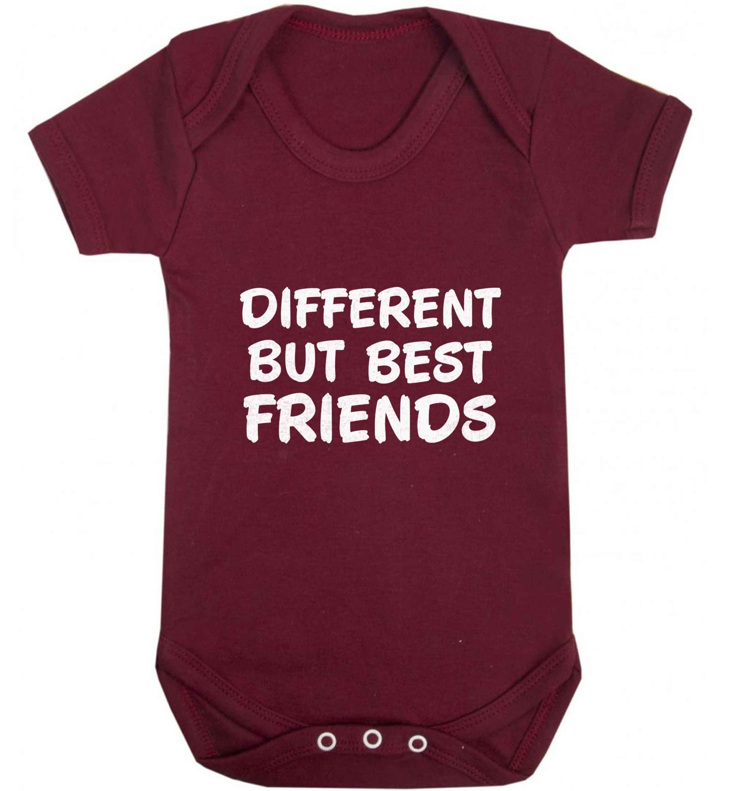 Different but best friends baby vest maroon 18-24 months