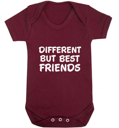 Different but best friends baby vest maroon 18-24 months