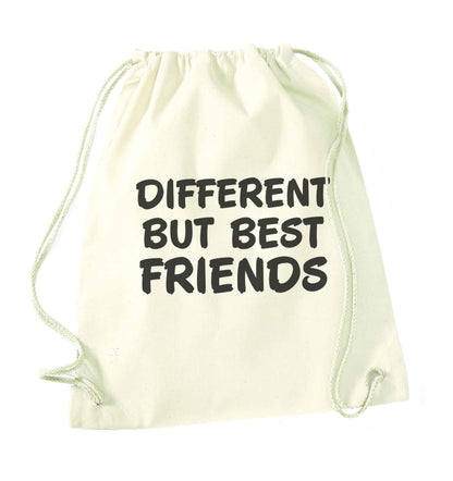 Different but best friends natural drawstring bag