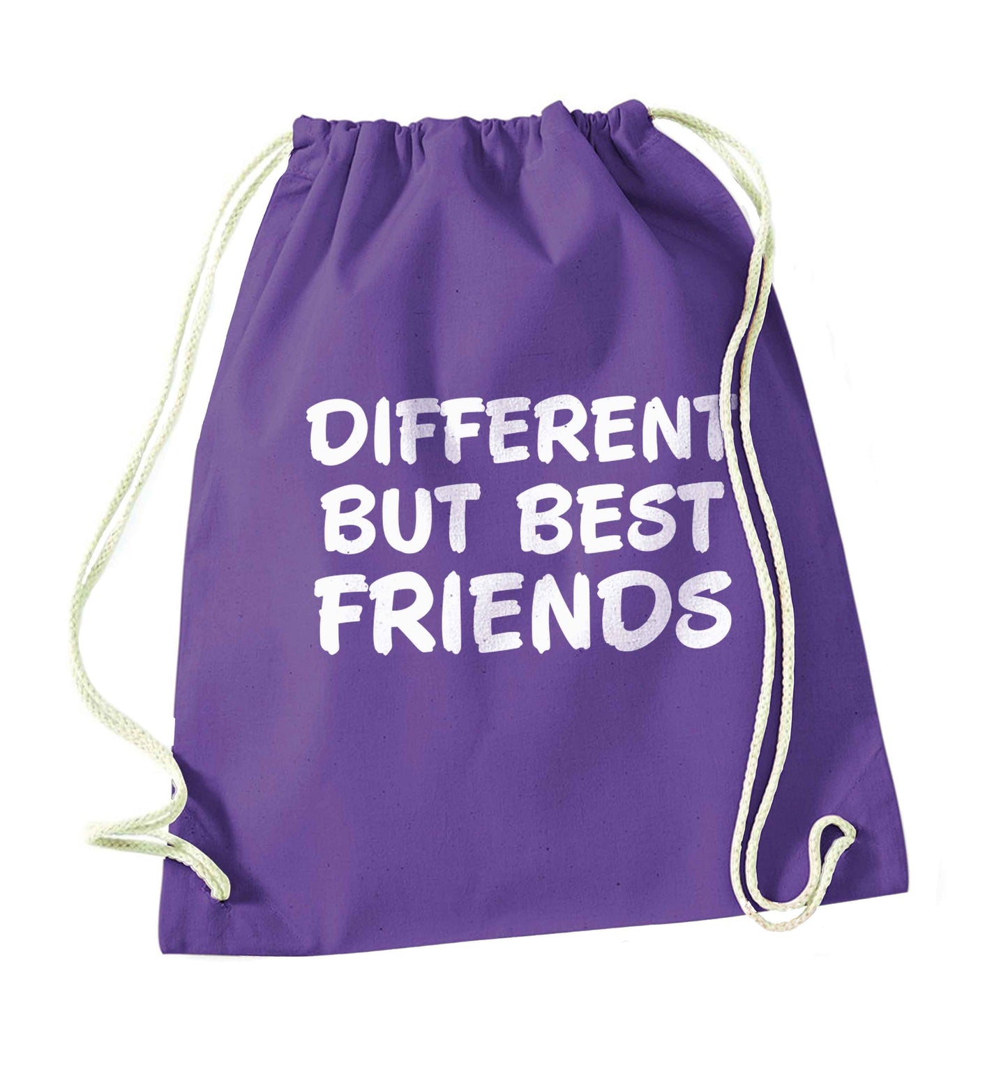 Different but best friends purple drawstring bag