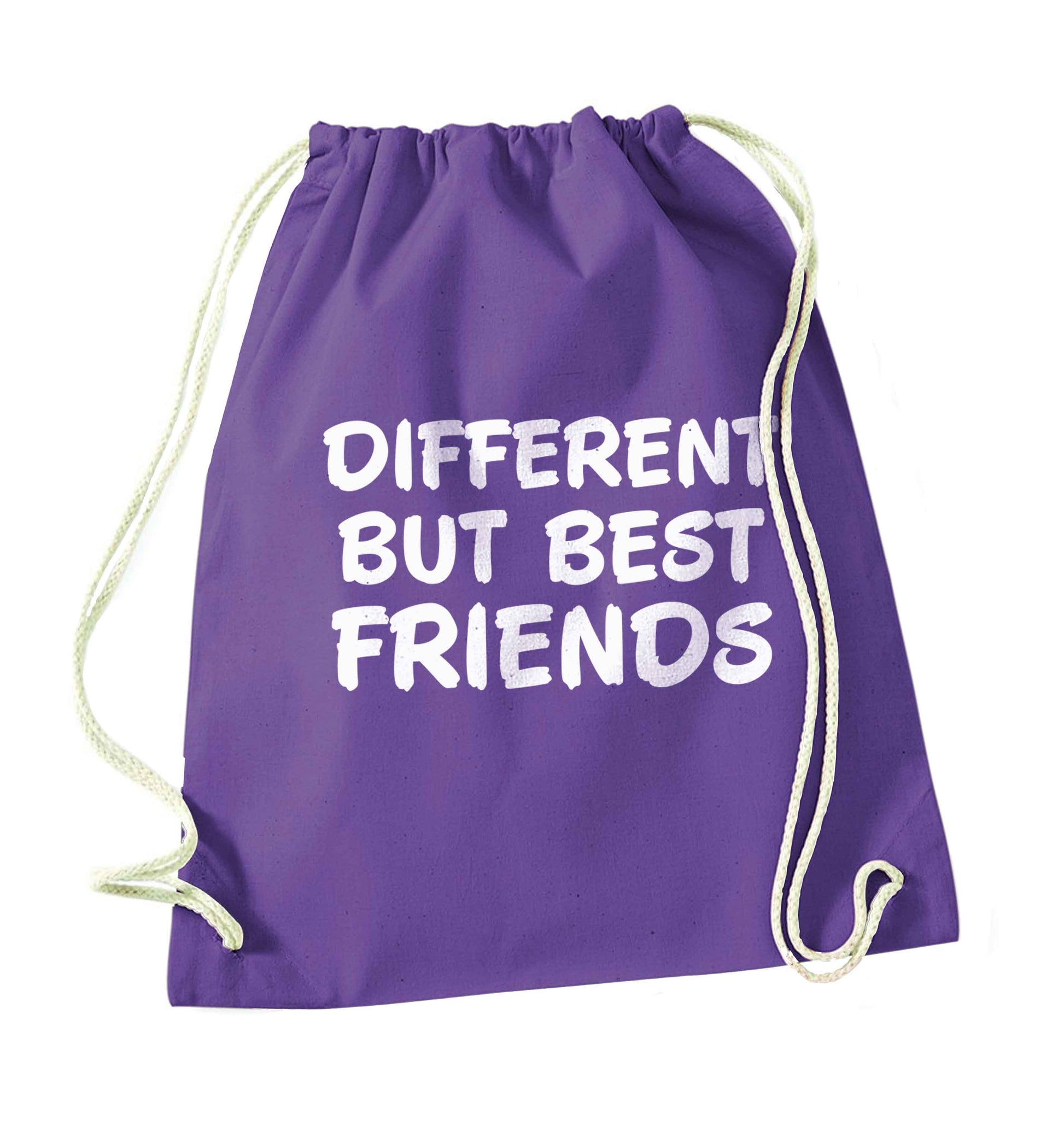 Different but best friends purple drawstring bag
