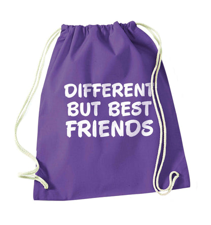 Different but best friends purple drawstring bag