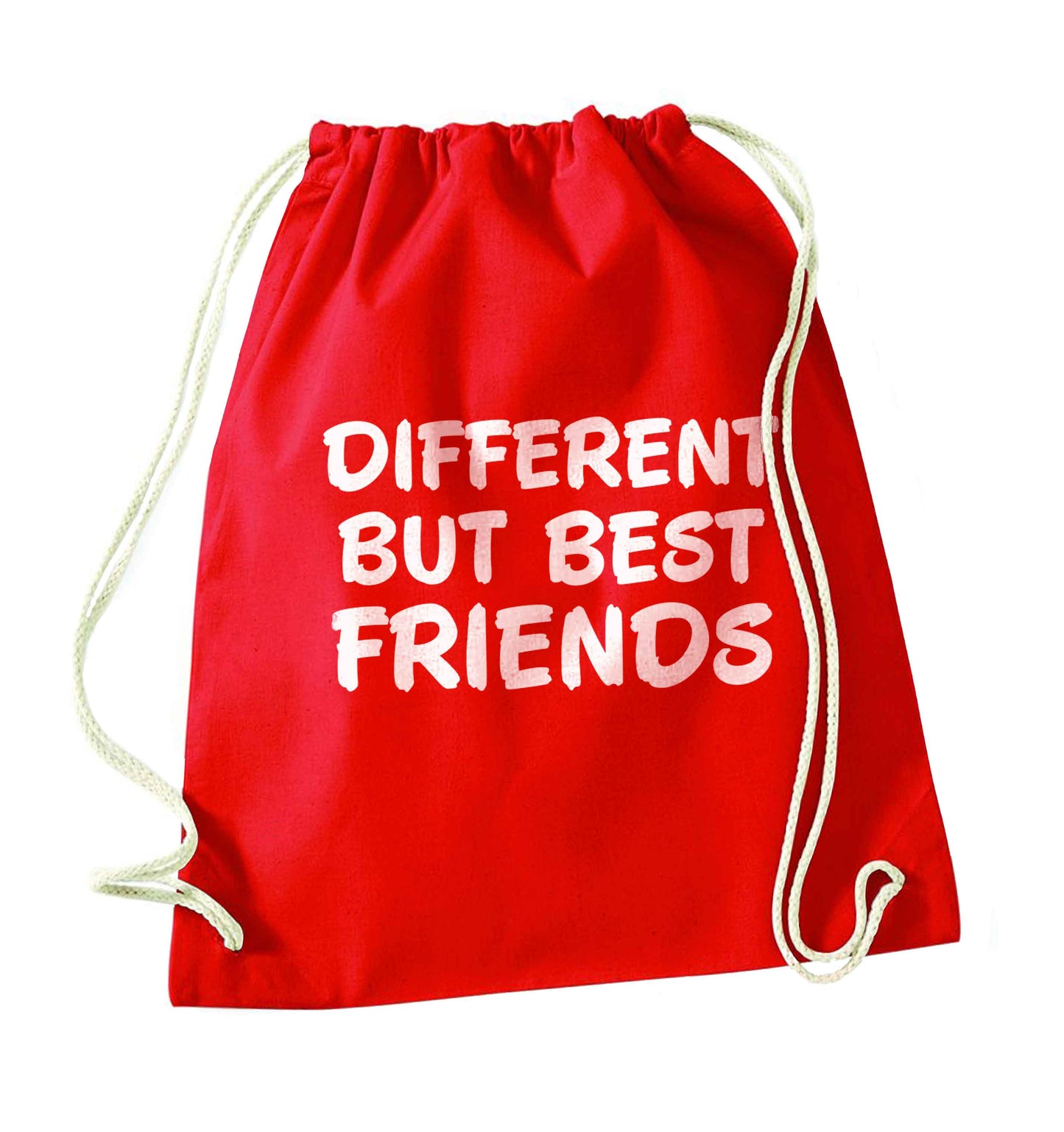Different but best friends red drawstring bag 
