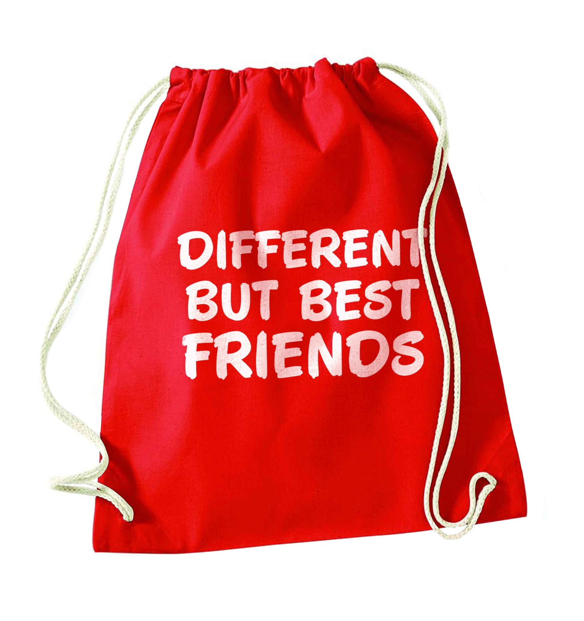 Different but best friends red drawstring bag 