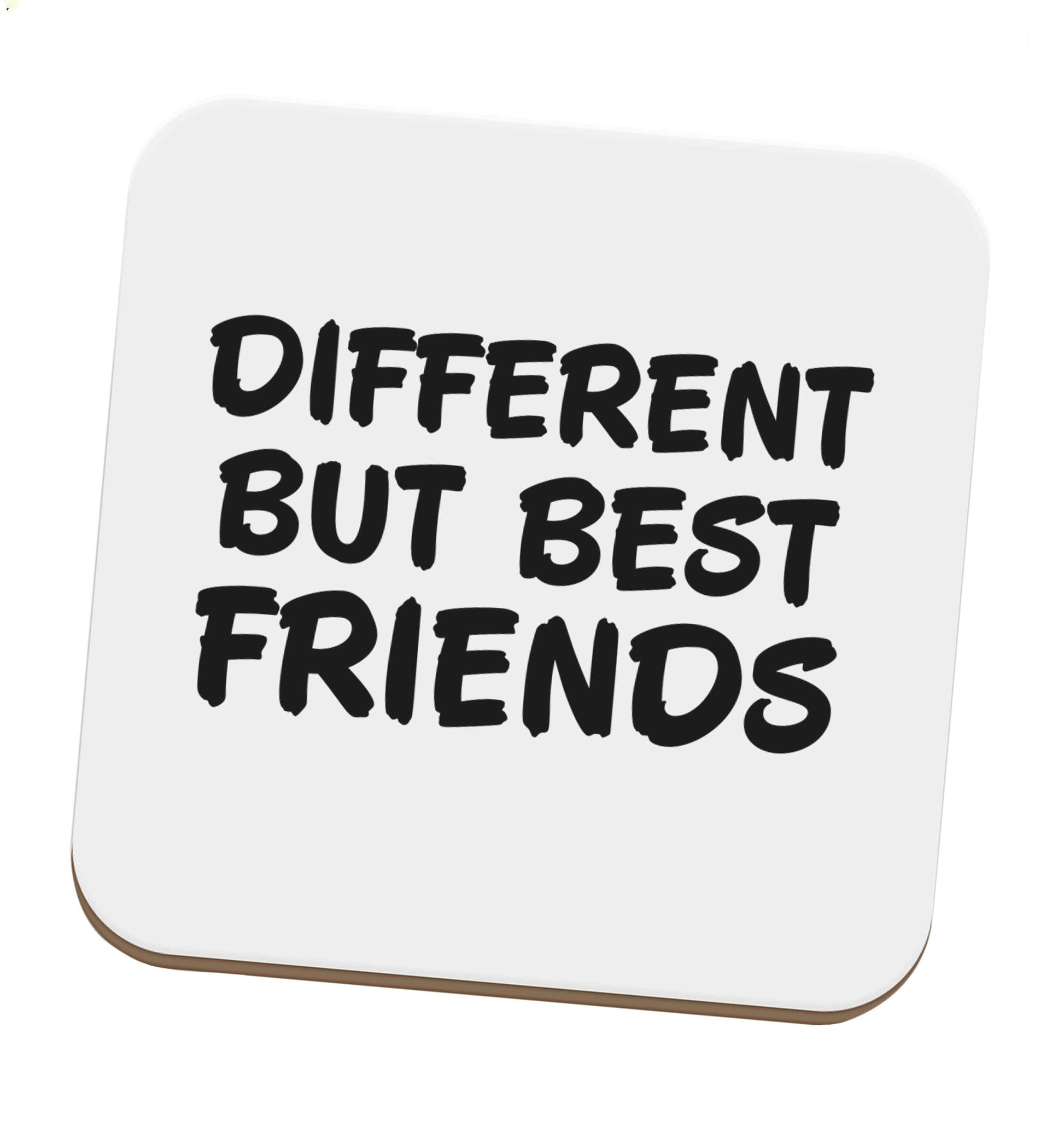 Different but best friends set of four coasters