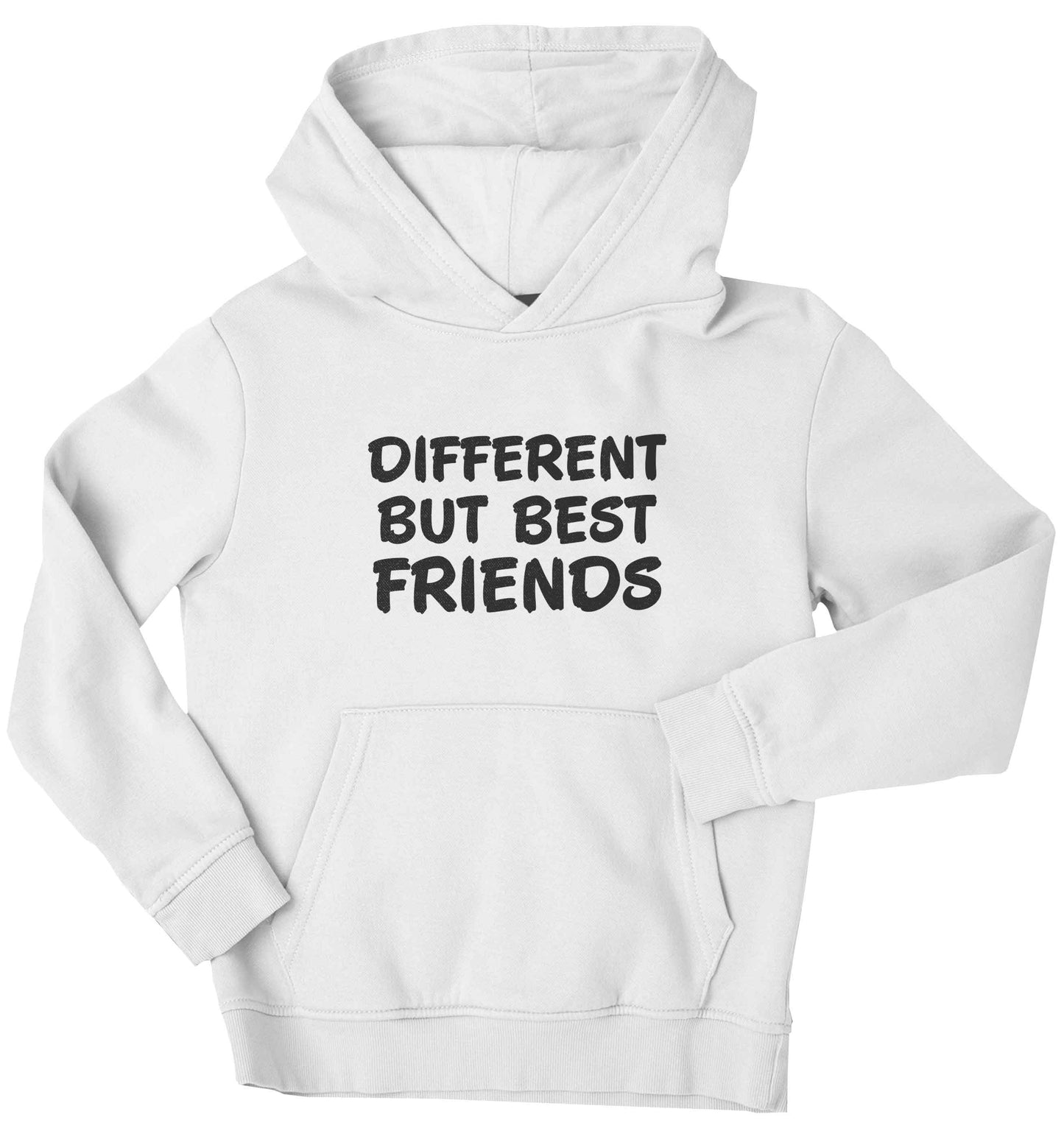 Different but best friends children's white hoodie 12-13 Years