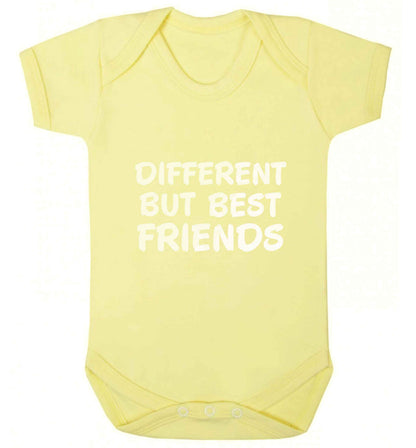 Different but best friends baby vest pale yellow 18-24 months
