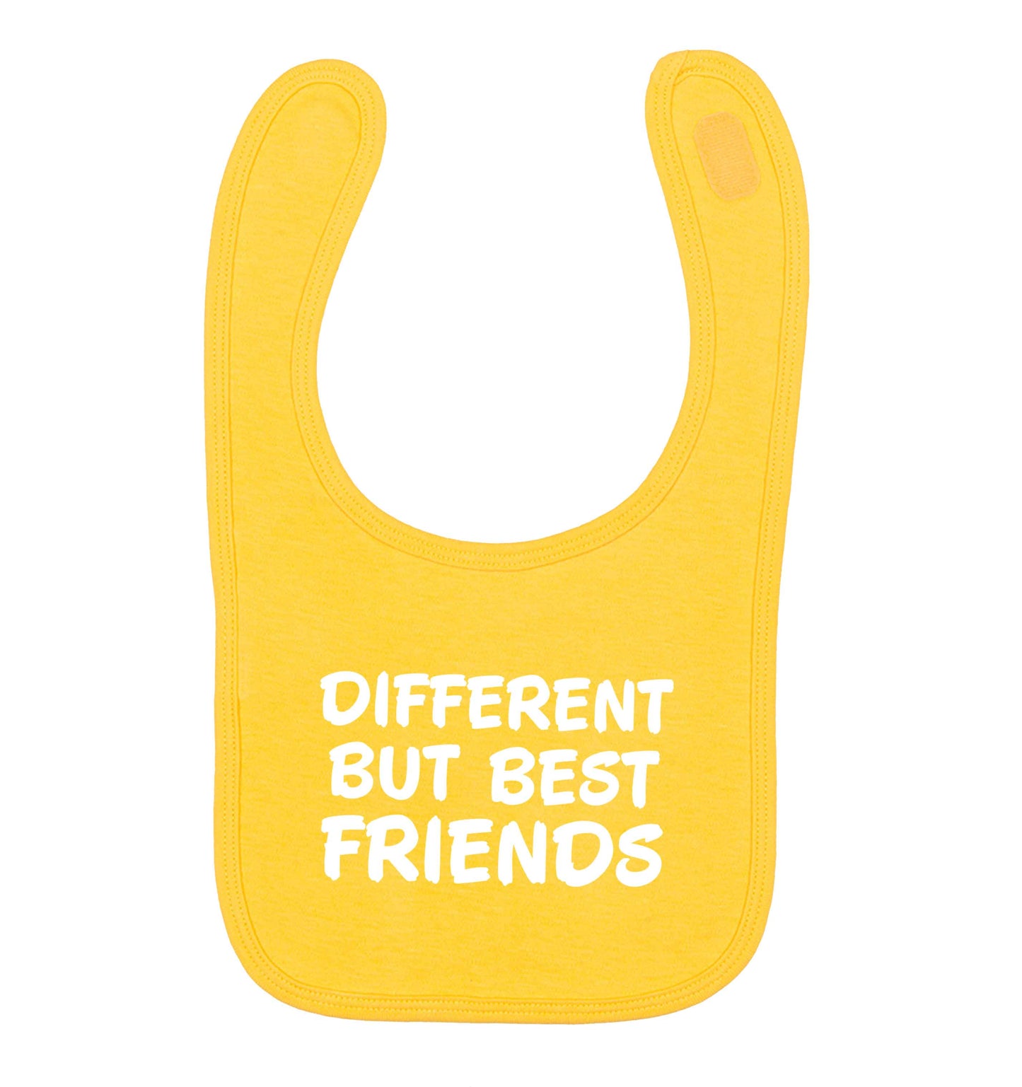 Different but best friends yellow baby bib