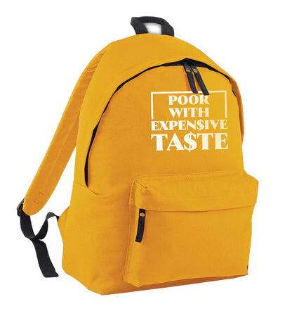 Poor with expensive taste mustard adults backpack