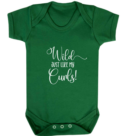 Wild just like my curls baby vest green 18-24 months