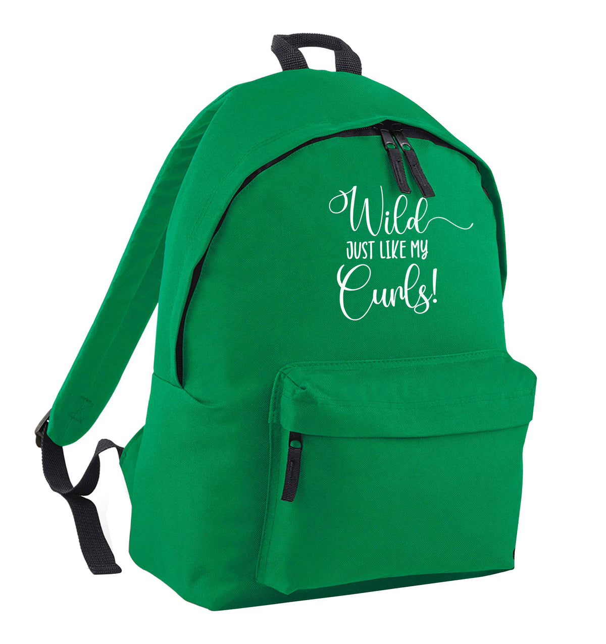 Wild just like my curls green adults backpack