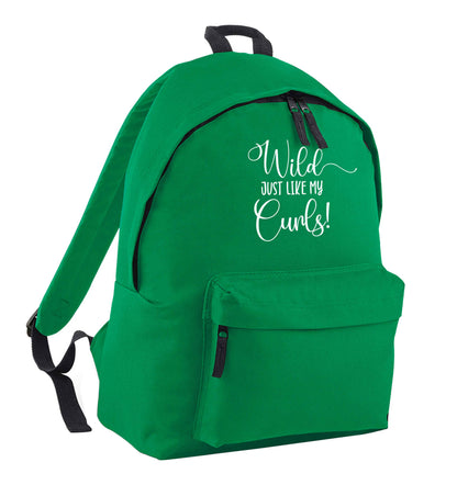 Wild just like my curls green adults backpack