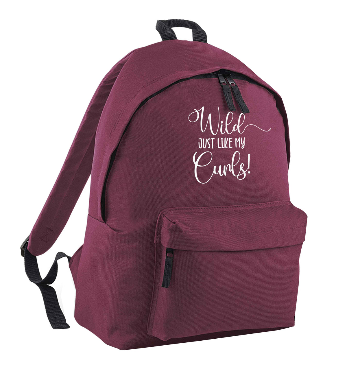Wild just like my curls maroon adults backpack